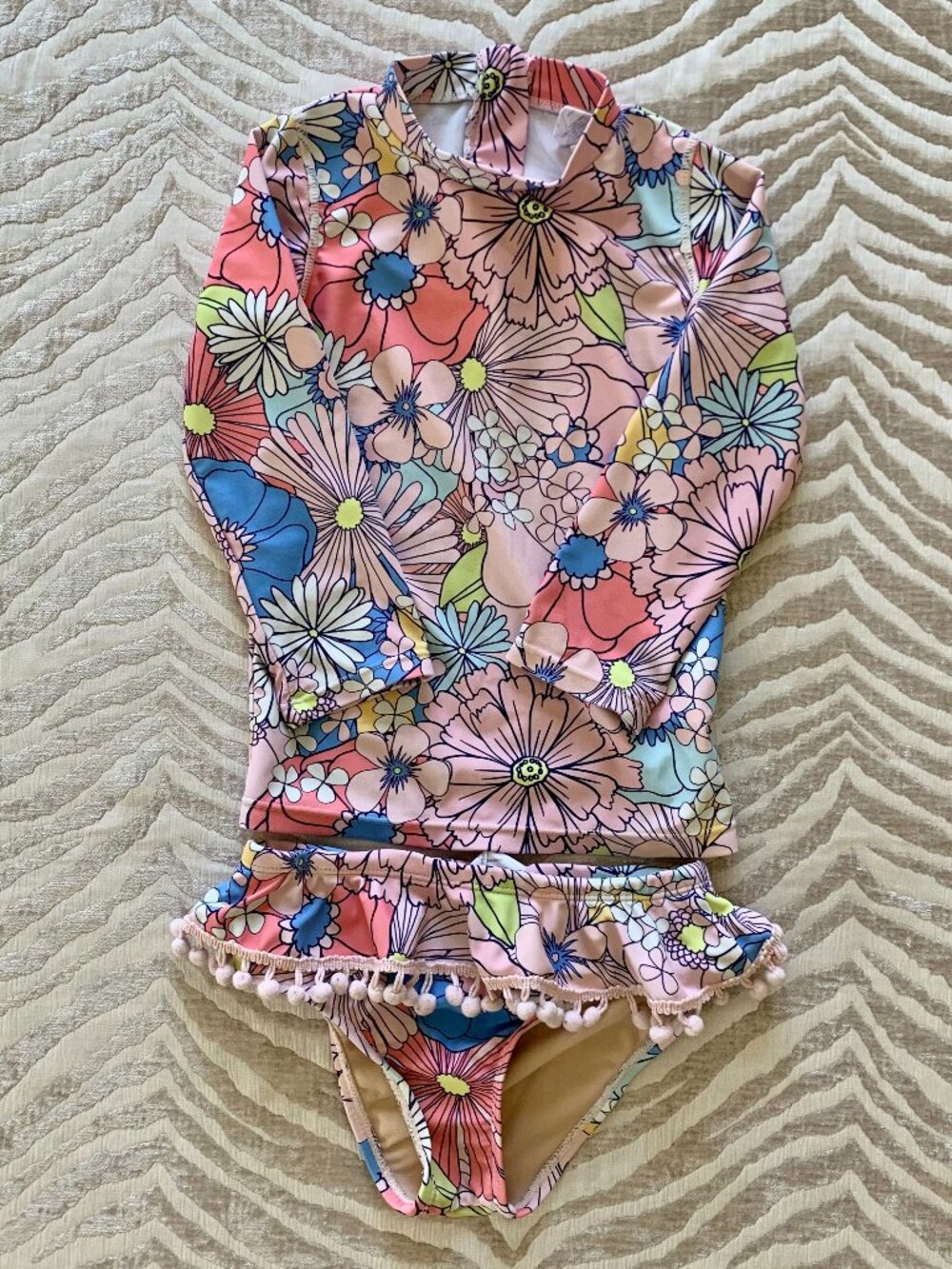 Shade Critters 3T 2-Piece Multi-Colored Floral Swim Set